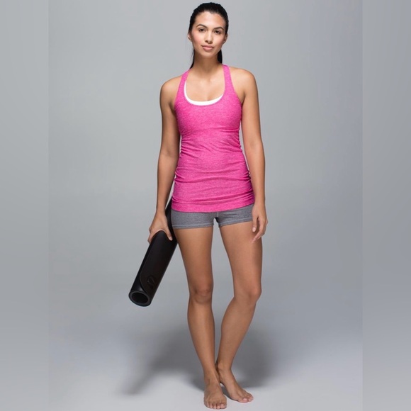 lululemon athletica Tops - Lululemon Cool Racerback Tank Top Heathered Jewelled Magenta Pink 4 Athleisure